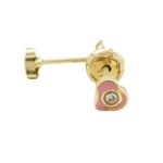 14K Yellow gold Heart cz stud earrings for Children/Kids web153 1