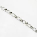 Womens Sterling silver Fancy oval link bracelet 3