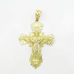 Mens 10k Yellow gold Jesus crucifix charm EGP7 3