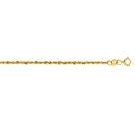 14K Yellow Gold 1.5mm wide Diamond Cut Lite Rope Chain with Lobster Clasp 1