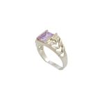 10k Yellow Gold Syntetic pink gemstone ring ajjr52 Size: 2.25 1