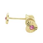 14K Yellow gold Heart cz stud earrings for Children/Kids web481 1