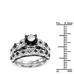 Black Diamond Sterling Silver Antique Engagement-3