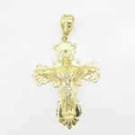 Mens 10k Yellow gold Jesus crucifix charm EGP6 3