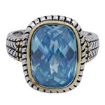 "Ladies .925 Italian Sterling Silver Baby blue synthetic gemstone ring SAR27 6