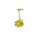 14K Yellow gold Flower cz stud earrings for Children/Kids web23 1