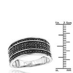 Ladies Unique Ring 10K 5 Row Black Natural 0.4 C-3