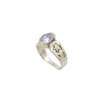 10k Yellow Gold Syntetic white gemstone ring ajjr76 Size: 2.5 1