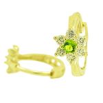 14K Yellow gold Flower cz hoop earrings for Children/Kids web266 1