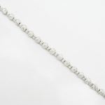 Mens Sterling silver White small big bead ball link bracelet 3