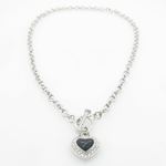 Ladies .925 Italian Sterling Silver Open Link Heart Necklace Length - 20 inches Width - 5mm 1