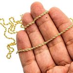 "14K SOLID Yellow Gold ROPE Chain Necklace 2.5MM Wide Sizes: 18""