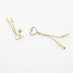 womens bp73 fancy earrings 14K yellow gold italian ball stud huggie hoop 3