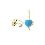 14K Yellow gold Simple heart hoop earrings for Children/Kids web67 1