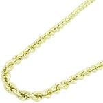 "Mens 10k Yellow Gold rope chain ELNC19 24"" long and 4mm wide 1"