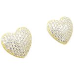 Womens .925 sterling silver Yellow heart earring 5mm thick and 11mm wide 1