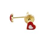 14K Yellow gold Simple heart stud earrings for Children/Kids web144 1