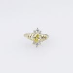 10k Yellow Gold Syntetic yellow gemstone ring ajr34 Size: 8 3