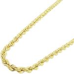 "Mens 10k Yellow Gold skinny rope chain ELNC23 20"" long and 3.3mm wide 1"