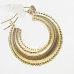 10k Yellow Gold earrings Mini moon hoop 2 AGBE43 3