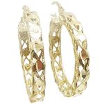 10k Yellow Gold earrings Square round fancy hoop AGBE41 1