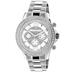 Luxurman Liberty Mens Real Diamond Watches: White Gold Plated Diamond Watch 2ct 1