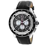 Diamond Watches For Men: Centorum Falcon 0.55ct Black Dial Leather Band 1