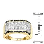 14K Black White Round Princess Cut Natural 2.2 C-3