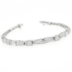 Ladies .925 Italian Sterling Silver princess cut cz bracelet Length - 8 inches Width - 3mm 1