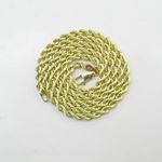 "Mens 10k Yellow Gold skinny rope chain ELNC8 18"" long and 3mm wide 3"