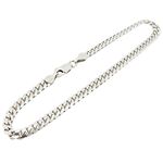 Mens 10k White Gold figaro cuban mariner link bracelet AGMBRP50 8 inches long and 4mm wide 1