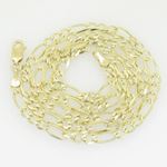 10K Yellow Gold figaro open link chain GC92 1