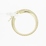 Womens 10k Yellow gold Slim white cz hoop earring ELMI5 3