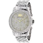 Luxurman Watches Mens Diamond Wristwatch 0.25ct Polished White Gold Plated 1