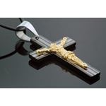 Jesus Christ on Cross Ceramic Stainless Steel with Rubber Chain 1