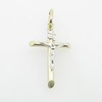 Mens 10K Solid Yellow Gold white jesus cross Length - 1.26 inches Width - 16mm 1