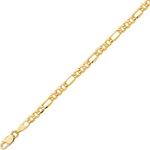 14K Yellow Gold 3.5mm wide Diamond Cut Alternate Figaro Lite Chain with Lobster Clasp 1