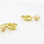 14K Yellow gold Open heart cz chandelier earrings for Children/Kids web412 3
