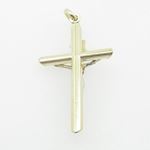 Mens 10K Solid Yellow Gold white jesus cross Length - 1.41 inches Width - 19mm 3