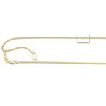 14K Yellow Gold 1.0mm wide Diamond Cut Adjustable Round Wheat Chain with Lobster Clasp 1