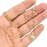 14K 2TONE Gold HOLLOW ROSARY Chain - 28 Inches Long 2.9MM Wide 3