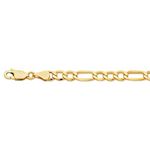 14K Yellow Gold 5.4mm wide Diamond Cut Alternate 3 1 Figaro Lite Chain with Lobster Clasp 1