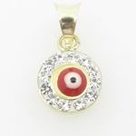 Womens BP113 Kabbalah Evil Eye 14K Solid Yellow Gold Good Luck Charm Pendant 1