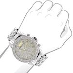 Luxurman Watches Mens Diamond Wristwatch 0.25ct Polished White Gold Plated 3