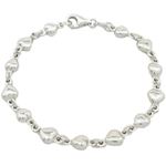 Womens Sterling silver Heart link bracelet 1