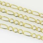 10K Yellow Gold figaro open link chain GC87 3