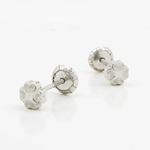 14K White gold Fancy flower stud earrings for Children/Kids web180 3