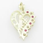Ladies 10K Solid Yellow Gold #1 mom heart pendant Length - 1.22 inches Width - 18mm 3
