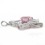 Ladies .925 Italian Sterling Silver Starfish Pendant with Pink Stone Length - 1.42in Width - 1.14in 