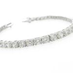 Ladies .925 Italian Sterling Silver round cut cz tennis bracelet Length - 7 inches Width - 3mm 1